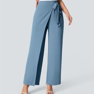 HALARA Blue Wide Leg Wrap Pants